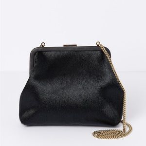 Clare V Ocelot Pony-hair Kiss Lock Clutch